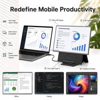 Moniteur portable pour ordinateur portable 23,8 pouces, écran pliable 100 Hz FHD avec support de bureau USB-C pour le travail et les voyages