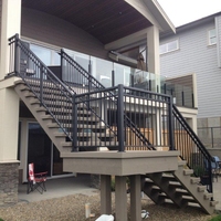 Rampe en fer forgé Ace pour terrasse extérieure, rampe d'escalier de style français, rails de clôture en fer forgé pour escalier