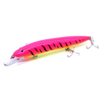 Leurre flottant Minnow 150mm 33g, Jerkbait rigide avec sonnette, 1 pièce, fil pour pêche en haute mer, 4 hameçons triples, leurres de pêche en eau salée