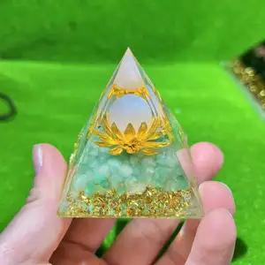 סיטונאי בעבודת יד אמטיסט טייגר עין אנרגיה שרף פירמידת orgonite קריסטל פירמידת