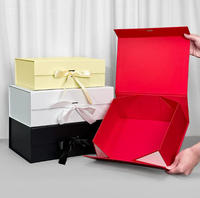 Boîte cadeau magnétique rigide avec ruban rose et nœud, personnalisable avec votre logo, faible MOQ, pour emballage de perruques et vernis à ongles