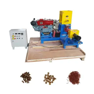 Diesel engine automatic 30-40kg/hour Fish Feed Extruder Floating Pellets Feed Processing Machines