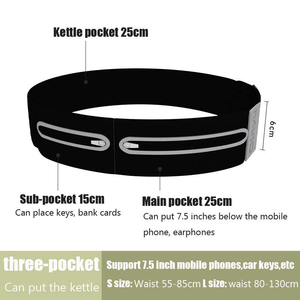 Women's Nylon Lightweight Velcro Small Belt Waist Jogging Bags Sports Water-Proof Running Water Bottle Holder Zipper Phone Pouch - Product Image 2