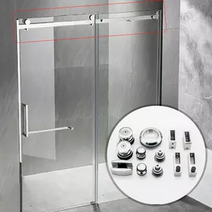 Shower Sliding Door Tube SS304 Square 30*10mm Bar Shower Sliding Fitting