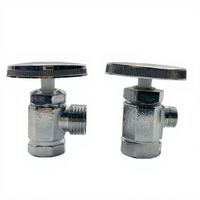 Robinet d'arrêt d'angle manuel en alliage de zinc de style américain, conception multi-tours pour salle de bain et chauffe-eau