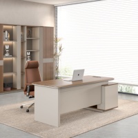 Bureau de direction moderne en bois XSXY ZW-B16M avec tiroirs, mobilier de bureau commercial modulaire autoportant