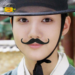 Halloween Self Adhesive Mustaches 6pcs Black <b>Fake</b> <b>Moustache</b> Costume Props Party Favor Unisex - Product Image 2