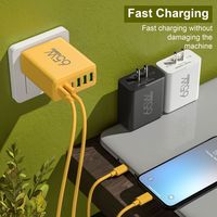 Pengisi Daya Ponsel 65W USB C untuk iPhone 17 16 15 14 Pro Max 6 Port Pengisian Cepat Pengisi Daya Dinding untuk Samsung/Xiaomi