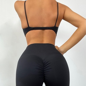 Spandex all'ingrosso rapido asciutto Logo personalizzato Yoga Fitness caldo atleti <span class=keywords><strong>Sexy</strong></span> torcere le donne di sport di fronte reggiseno da palestra per le donne - Product Image 2