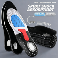 Semelles orthopédiques ergonomiques amortissantes pour le sport avec coussinet de talon en gel EVA lavable pour protéger le talon et soulager la fasciite plantaire