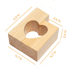 Tùy chỉnh thiết kế mộc mạc thông bằng gỗ hình trái tim nến trang trí nội thất tealight gỗ người giữ ngọn nến - Product Image 3