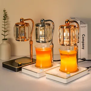 홈 오피스 사용 우아한 크리스탈 전등 갓 전기 촛불 따뜻한 램프 도매 타이밍 탑 다운 가열 아로마 캔들 버너 램프