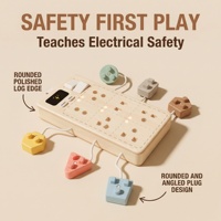 Jouet de simulation de prise électrique de style Montessori, formes multiples, prise électrique sécurisée, jouet éducatif en bois pour l'apprentissage des enfants