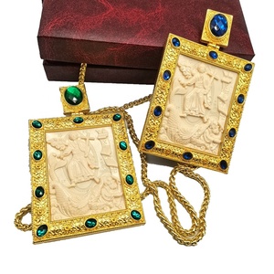 Ortodoxa oro Ghain pecho libre de la PU de la caja de regalo de aleación de Zinc OEM ODM grande <span class=keywords><strong>ruso</strong></span> obispo cruz Pectoral collar - Product Image 4
