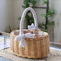 Panier à fleurs en osier tissé à la main Willow, petit panier en rotin, panier cadeau pour Pâques