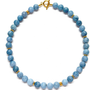 Gioielli moda 2025 18k oro acciaio inossidabile pietra naturale <span class=keywords><strong>acquamarina</strong></span> ametista occhio di tigre <span class=keywords><strong>collana</strong></span> di perline per le donne - Product Image 2