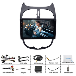 9 pollici 2.5D in vetro temperato Touchscreen Android autoradio GPS CarPlay per <span class=keywords><strong>Peugeot</strong></span> <span class=keywords><strong>206</strong></span> (1998-<span class=keywords><strong>2012</strong></span>) 8GB Multimedia aiuto per la retromarcia - Product Image 2