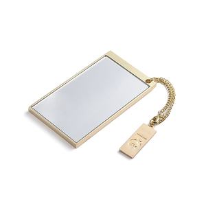 Metal Gold Plating High End <b>Rectangle</b> Fashion Lady Brand Name Cosmetic Compact <b>Mirror</b> - Product Image 5
