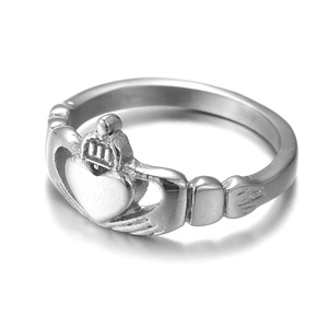 Yiwu Aceon Women's Stainless Steel Ring Pure <strong>Love</strong> Wedding Band Claddagh <strong>Celtic</strong> Promise Heart Crown Engagement Party <strong>Jewelry</strong> - Product Image 4