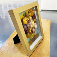 Cadre en bois naturel profond pour fleurs séchées, boîte à ombre 3D, vitrine, cadre creux, décoration murale ou de table