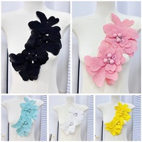 Appliques florales 3D en tissu, multicolores, à coudre, pour vêtements et artisanat DIY, vêtements islamiques - Vente chaude ODM usine