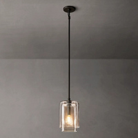 Suspension de cuisine en acier et verre transparent, luminaire suspendu à intensité variable pour îlot de cuisine, comptoir de bar, salle à manger, luminaire personnalisé, vente en gros, ETL