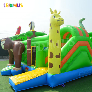 Castillo Inflable con Tobogán de Mono de la Selva Tropical, Brincolín Inflable, Hupfburg Comercial, Casa de Brinco, Moonwalk para Niños - Product Image 6