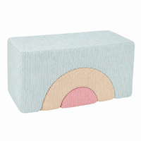 Nouvelles blocs de jeu empilables en tissu côtelé et mousse souple, forme arc-en-ciel, pour activités intérieures de maternelle