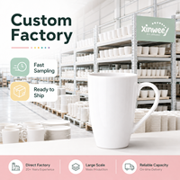 Lot de tasses en céramique à personnaliser par sublimation, vierges, pour café, sans BPA, anti-fuite, compatibles lave-vaisselle, avec pinceaux, pour enfants
