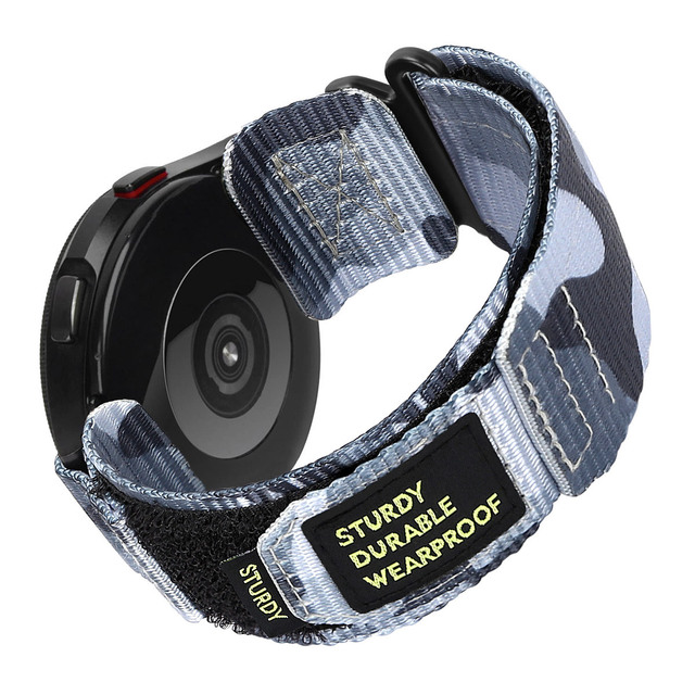 20mm 22mm Mountain Hook and Loop Fastener Nylon Watch Strap for Garmin Samsung Sports Nylon Watch Band