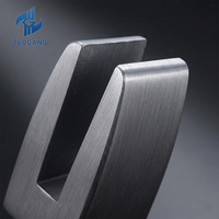 Support de fixation en aluminium et verre au design moderne, résistant à la rouille, facile à installer pour balustrades de balcon, mains courantes et rampes d'escalier