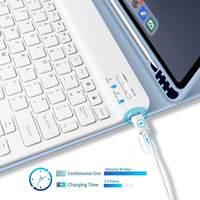 Kenke casing IPad magnetik Keyboard terhubung Bluetooth, penutup Tablet tahan guncangan pengisian daya USB dengan Slot pena untuk IPad Pro 11 inci