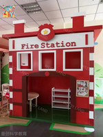 Perlengkapan Bermain Anak-Anak Indoor, Rumah-rumahan Kayu, Seri Permainan Peran, Stasiun Pemadam Kebakaran, Kota-kota Mini, Permainan Peran Bayi