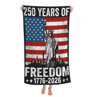 Serviette de plage absorbante personnalisée à thème patriotique Aigle américain 250e anniversaire pour l'été – Promotion et vente en gros