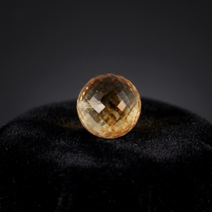 Pierres précieuses naturelles Citrine Jaune 8mm, demi-percées, facettées, en forme de boule, certifiées par un tiers, Gopika Fine, lot en gros - Product Image 1
