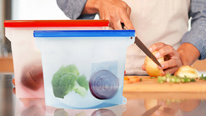 Custom Logo <b>Zip</b> Lock Reusable Silicone Food Freezer Storage <b>Bag</b> - Product Image 3
