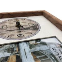 Européenne Rétro Antique Simple MDF Horloge Murale Design Moderne Style Aiguille Affichage Simple Face Applicable pour la Maison & Étude Décor