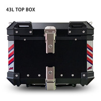 Boîtes arrière et latérales pour moto JPAD noires, 45L, étanches, à coins carrés, adaptateur à dégagement rapide, valise de moto