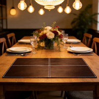 Meilleures ventes : Sets de table personnalisables en cuir véritable et PU, résistants à la chaleur, pour la maison, la cuisine et les événements festifs
