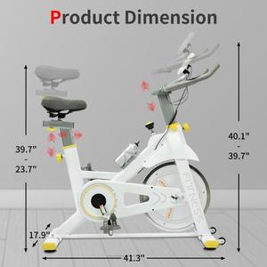 Bicicleta estática para interiores de alta calidad con cómodo cojín de asiento amarillo + blanco EQUIPO DE Fitness de resistencia magnética para uso doméstico - Product Image 2
