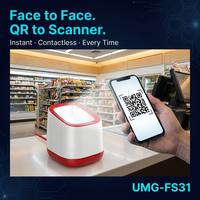 Lecteur de codes-barres 2D QR mains libres UIMG FS31 à décodage rapide pour plateforme, lecteur USB pour caisse de supermarché et commerce de détail