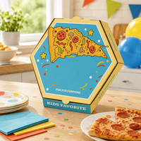 Boîte à pizza hexagonale personnalisée pour enfants