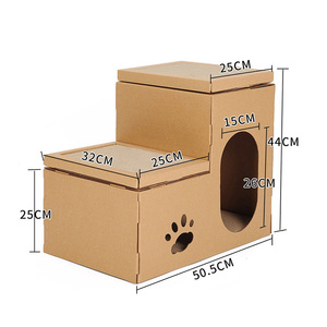 Oem 2 Vloeren Opvouwbare Wandmontage Kat Huis Vervangbare Board Krabpalen Board Golfdocument Kat Scratcher Post - Product Image 4