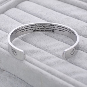 316 L Stainless Steel Silver Color Letter <b>Engraved</b> Open Bracelet C Shaped 10MM Wide Cuff Bracelet <b>Bangle</b> - Product Image 3