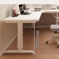 Bureau d'angle en forme de L, bureau d'ordinateur de chambre à coucher, bureau de travail, bureau avec panneau perforé d'angle relevable, bureau d'étude