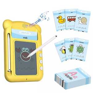 Planche à dessin Graffiti pour enfants avec <span class=keywords><strong>carte</strong></span> flash jaune intelligente, Machine d'entraînement à la lecture et au dessin avec Alphabet et véhicule Animal pour apprendre - Product Image 4