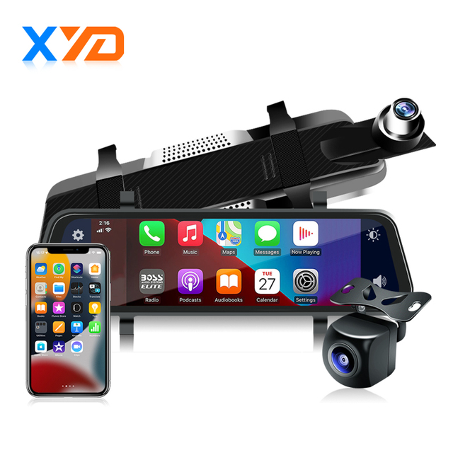 XYDIN Wireless Carplay IPS Touch Screen Dash Camera Backup & Reverse Monitor with Waterproof Function