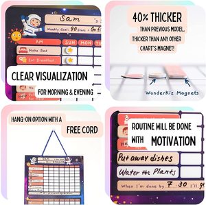 Tabla de Tareas Magnética de Recompensas para Niños, Diseño Personalizado de Responsabilidades y Comportamiento Semanal y Mensual - Product Image 4