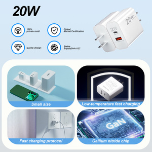 ลดราคา! ที่ชาร์จเร็ว 20W PD พร้อมพอร์ต USB-A + <span class=keywords><strong>Type</strong></span>-<span class=keywords><strong>C</strong></span> <span class=keywords><strong>หัว</strong></span>ปลั๊ก EU & US อะแดปเตอร์แปลงไฟแบบพกพาสำหรับเดินทาง - Product Image 2