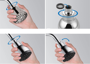 Pommeau de <span class=keywords><strong>Douche</strong></span> Rond Moderne Économe en <span class=keywords><strong>Eau</strong></span>, Finition Laiton Brossé, à Levier Unique, avec Jet Pluie, en Plastique ABS, pour Hôtels - Product Image 5